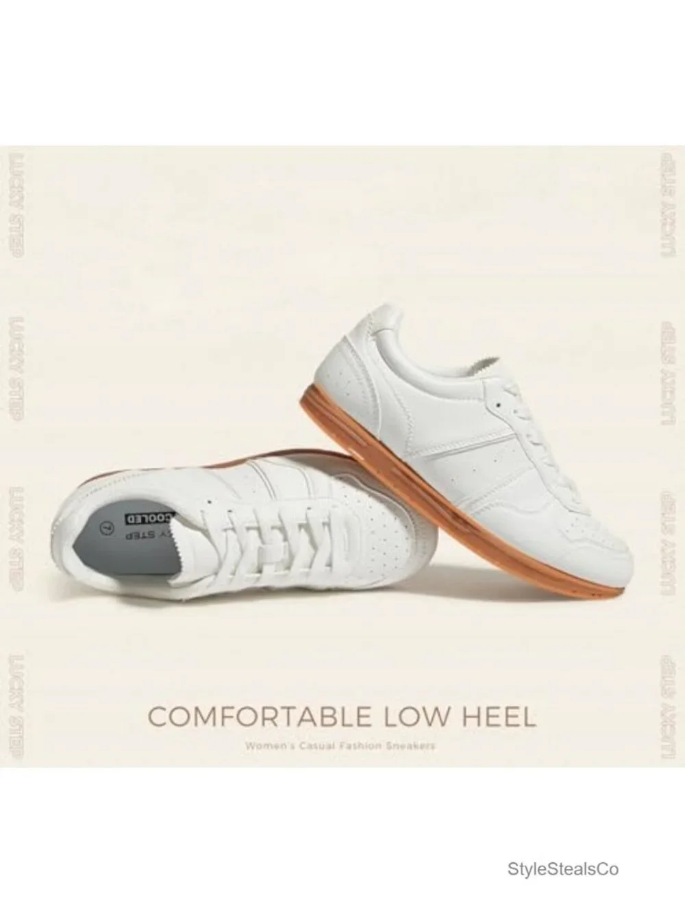 Women's Casual Fashion Sneakers Retro Lace Up Low Profile PU Walking Shoes